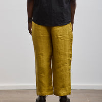 7115 Unisex Linen Pleated Trousers, Mustard