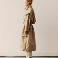 7115 Packable Rain Trench, Pistachio Gray