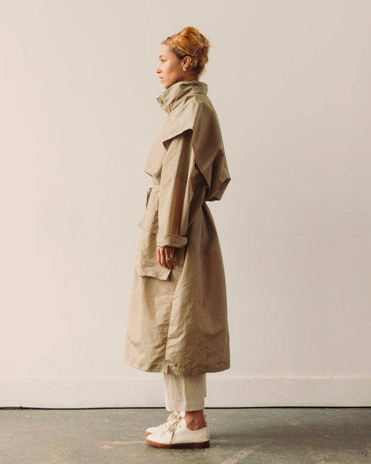 7115 Packable Rain Trench, Pistachio Gray