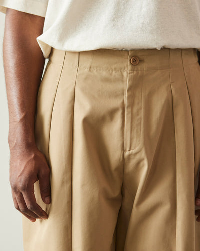 7115 Unisex Pleated Trouser, Tan