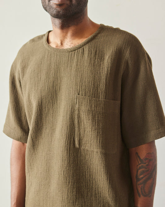 7115 Unisex Signature Pocket Tee, Deep Moss Gauze