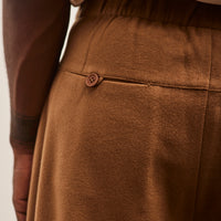 7115 Unisex Wool Pleated Trouser, Tan
