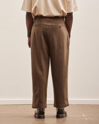 7115 Unisex Wool Pleated Trouser, Umber