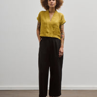 7115 V-Neck Panel Top, Mustard