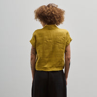 7115 V-Neck Panel Top, Mustard