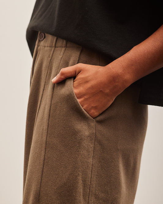 7115 Wool Pleated Trouser, Umber