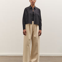 7115 by Szeki 3/4 Cropped Shirt Jacket, Textured Black
