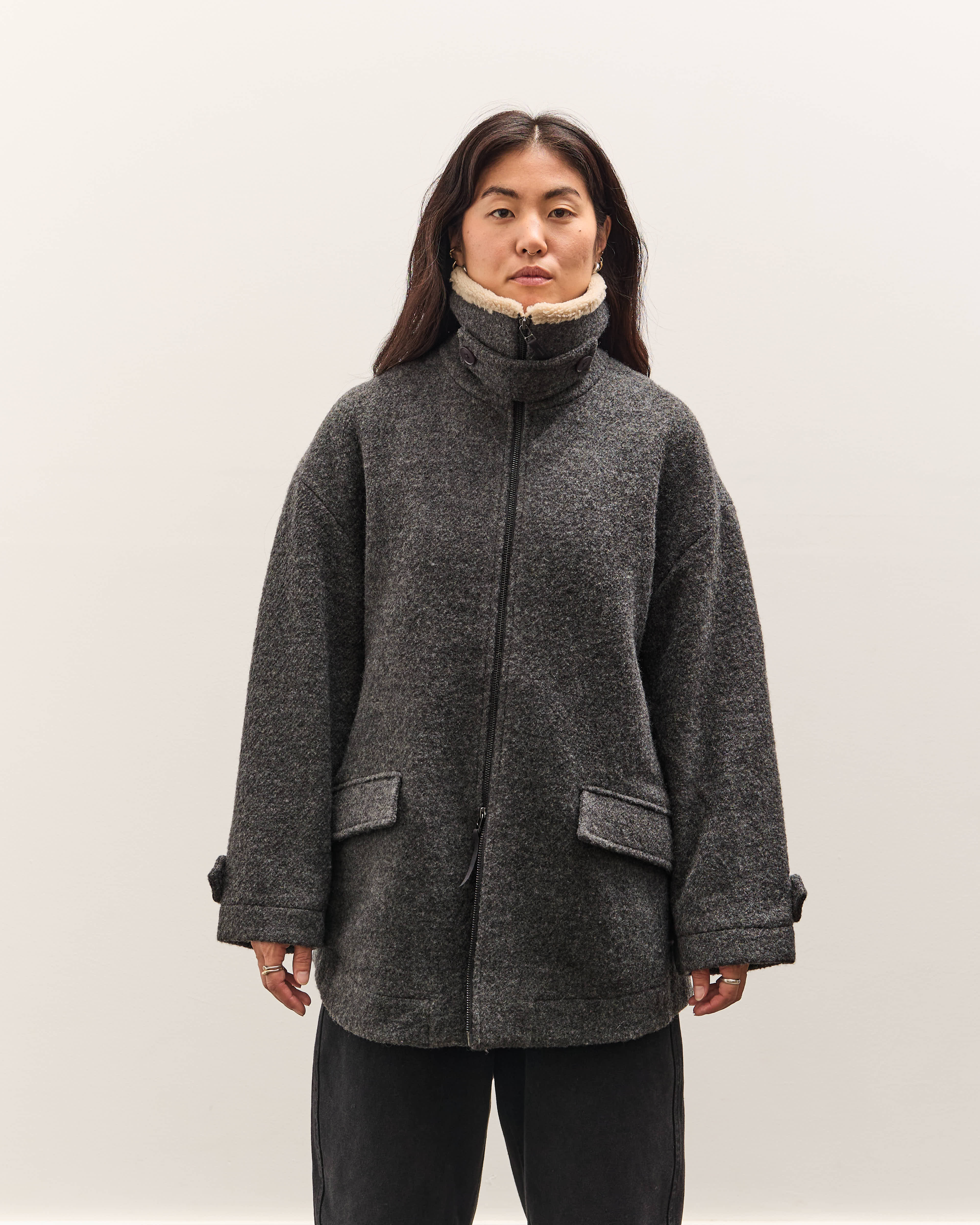 7115 by Szeki Blouson Short Coat, Heather Gray – Glasswing