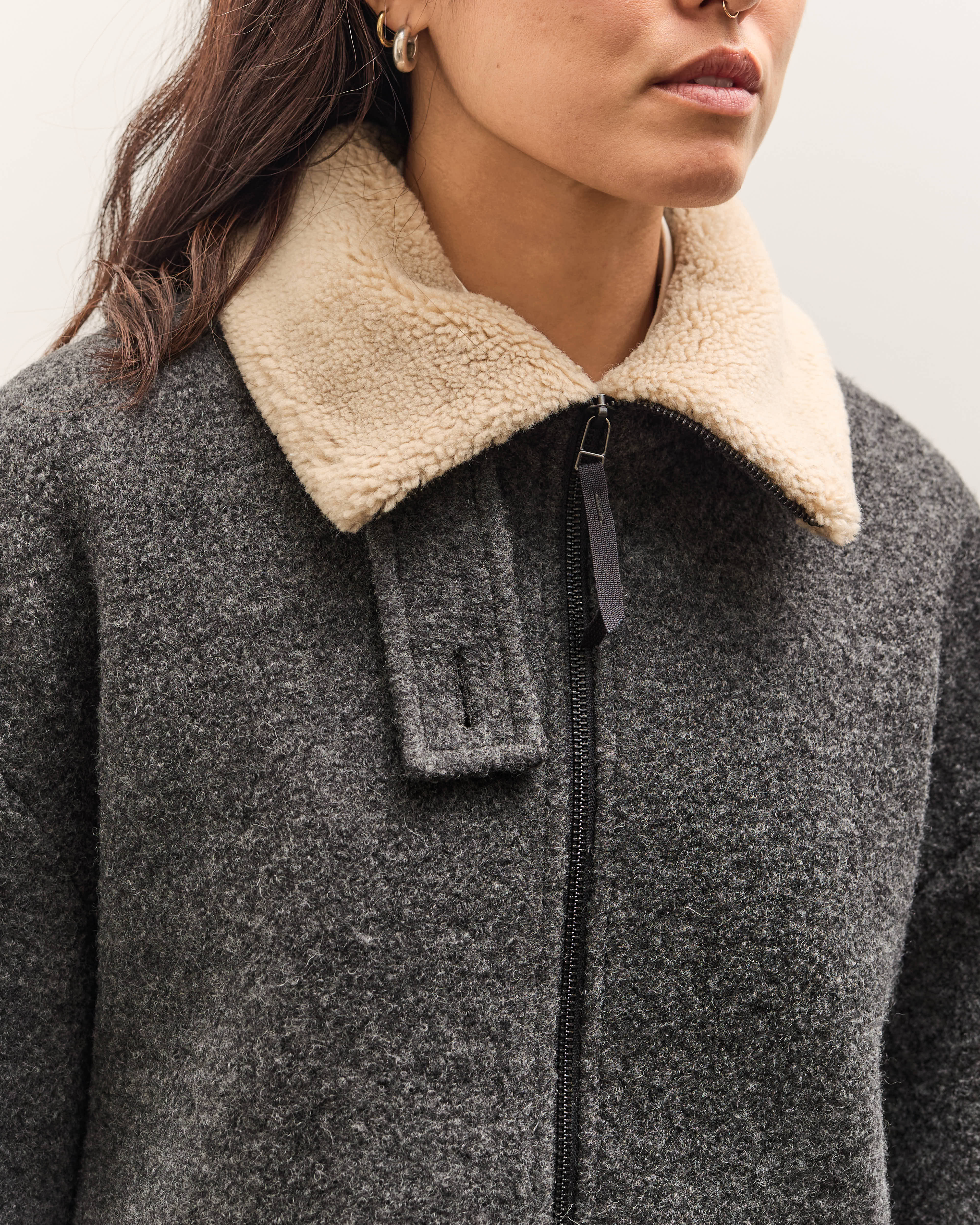 7115 by Szeki Blouson Short Coat, Heather Gray – Glasswing