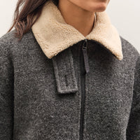 7115 by Szeki Blouson Short Coat, Heather Gray