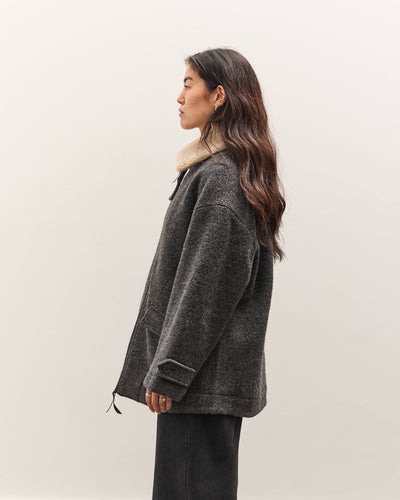 7115 by Szeki Blouson Short Coat, Heather Gray