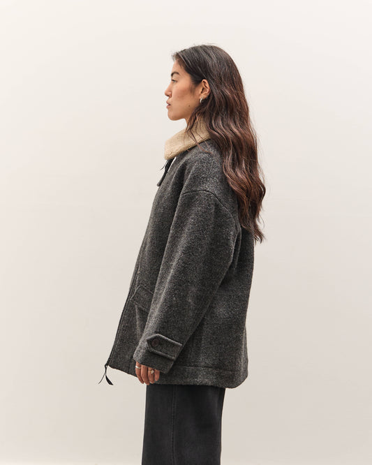 7115 by Szeki Blouson Short Coat, Heather Gray