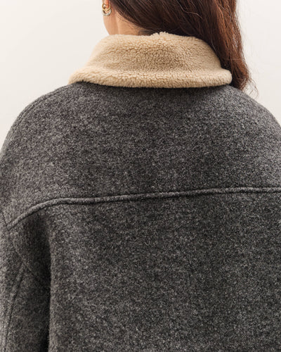 7115 by Szeki Blouson Short Coat, Heather Gray