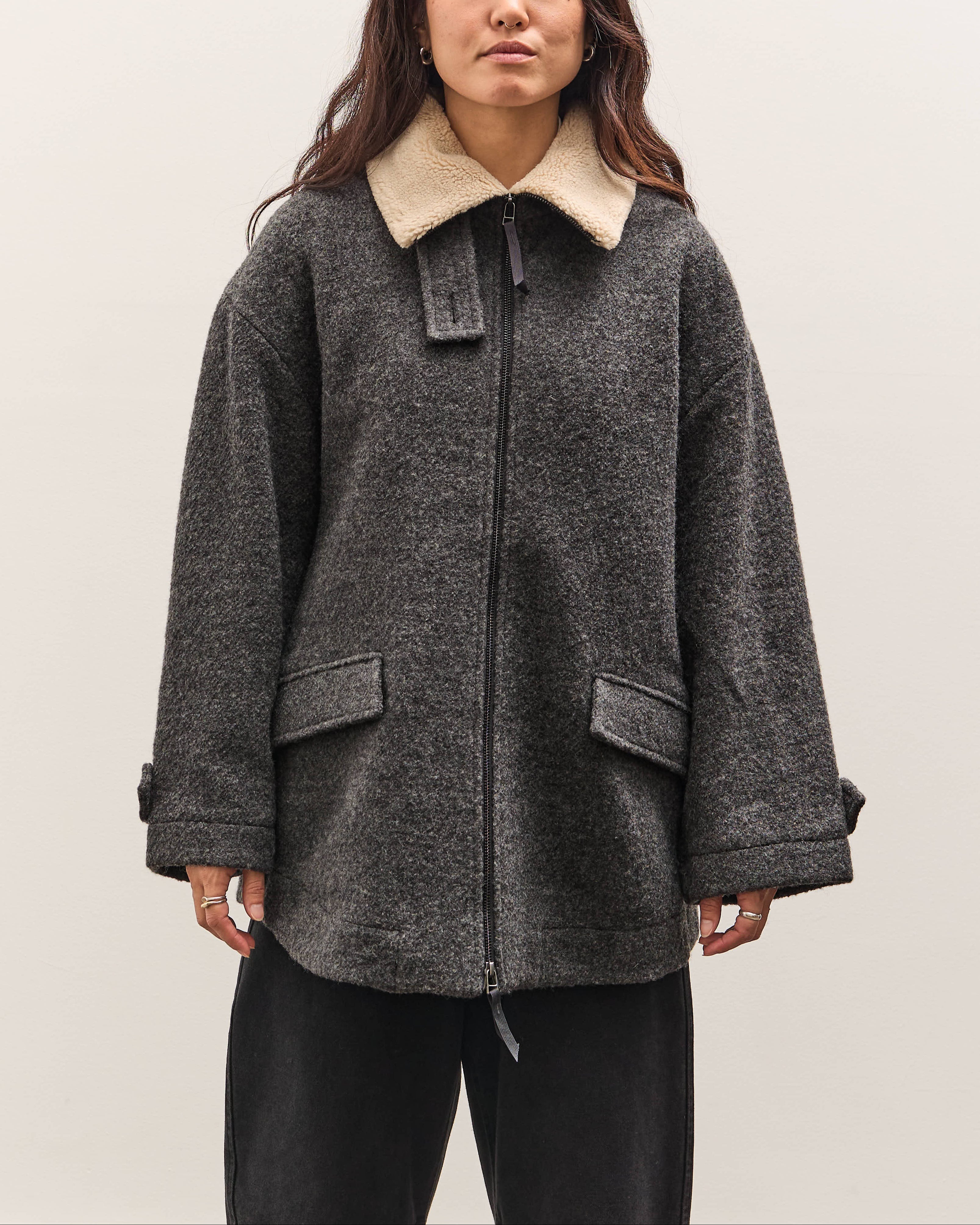 7115 by Szeki Blouson Short Coat, Heather Gray – Glasswing