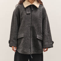 7115 by Szeki Blouson Short Coat, Heather Gray
