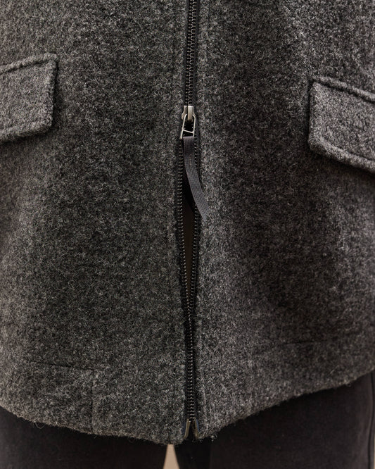 7115 by Szeki Blouson Short Coat, Heather Gray