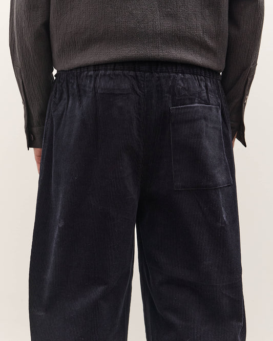 7115 by Szeki Corduroy Elastic Pull-Up Trouser Unisex, Black