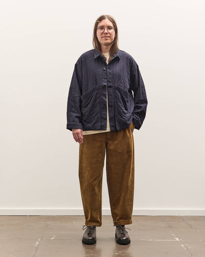 7115 by Szeki Corduroy Elastic Pull-Up Trouser Unisex, Sepia Brown