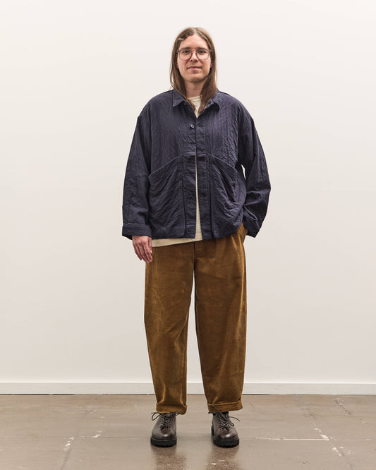 7115 by Szeki Corduroy Elastic Pull-Up Trouser Unisex, Sepia Brown