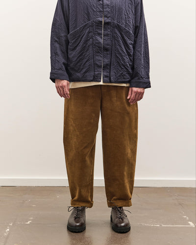 7115 by Szeki Corduroy Elastic Pull-Up Trouser Unisex, Sepia Brown
