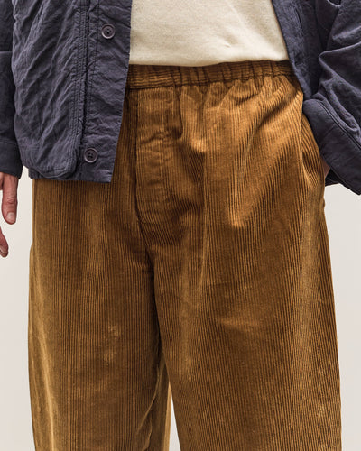 7115 by Szeki Corduroy Elastic Pull-Up Trouser Unisex, Sepia Brown