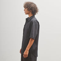 7115 by Szeki Double Pocket Shirt, Textured Black