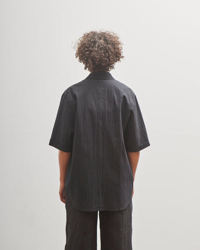 7115 by Szeki Double Pocket Shirt, Textured Black