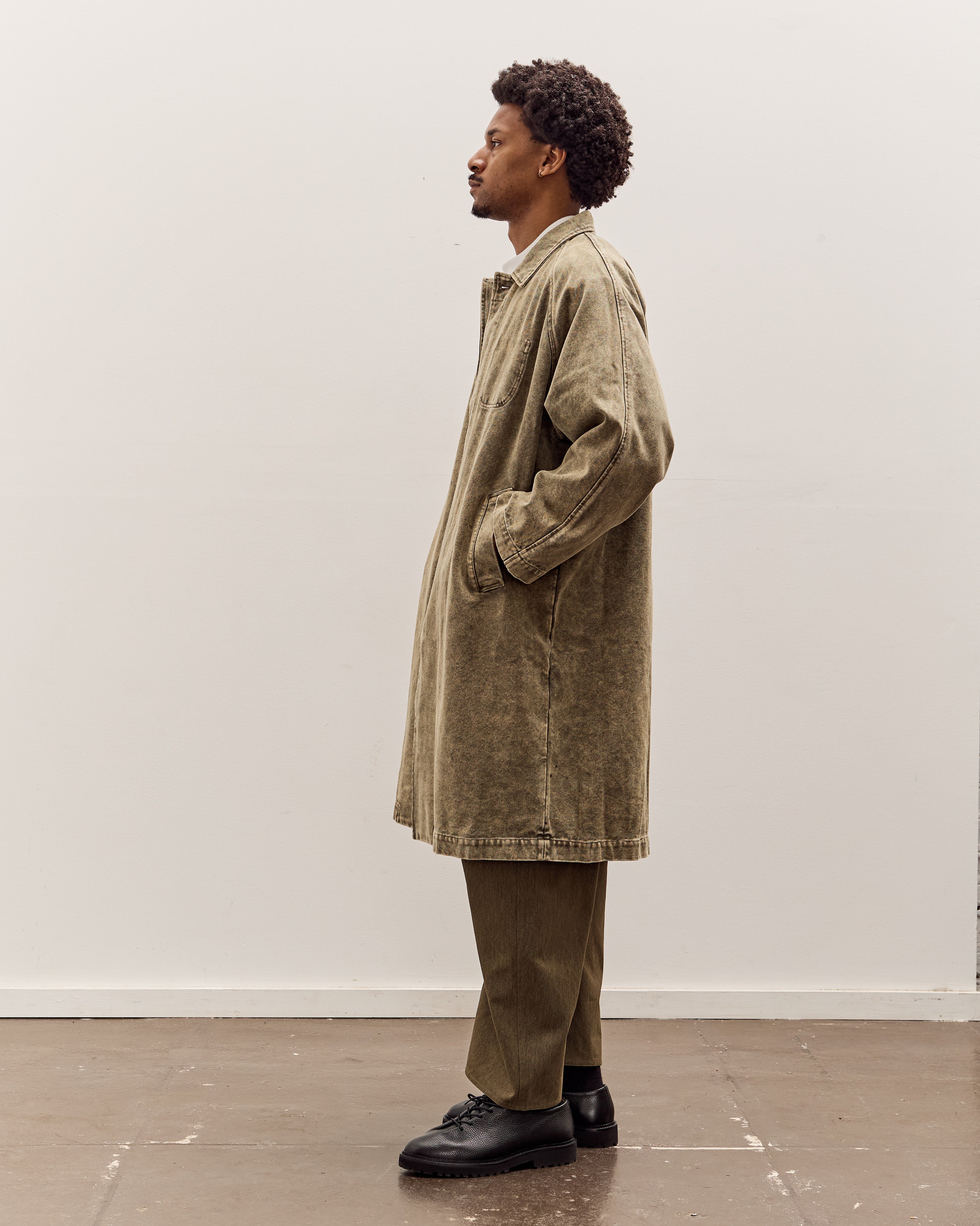 Fall Duster Unisex, Spotted Washed Olive – Glasswing