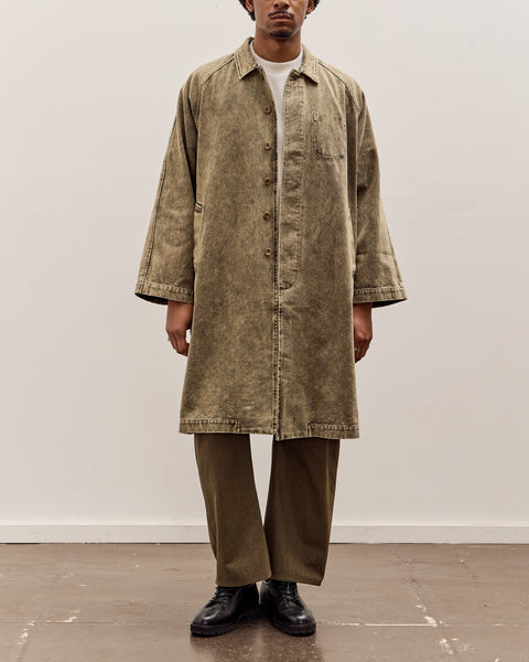 7115 by Szeki Fall Duster Unisex, Spotted Washed Olive – Glasswing