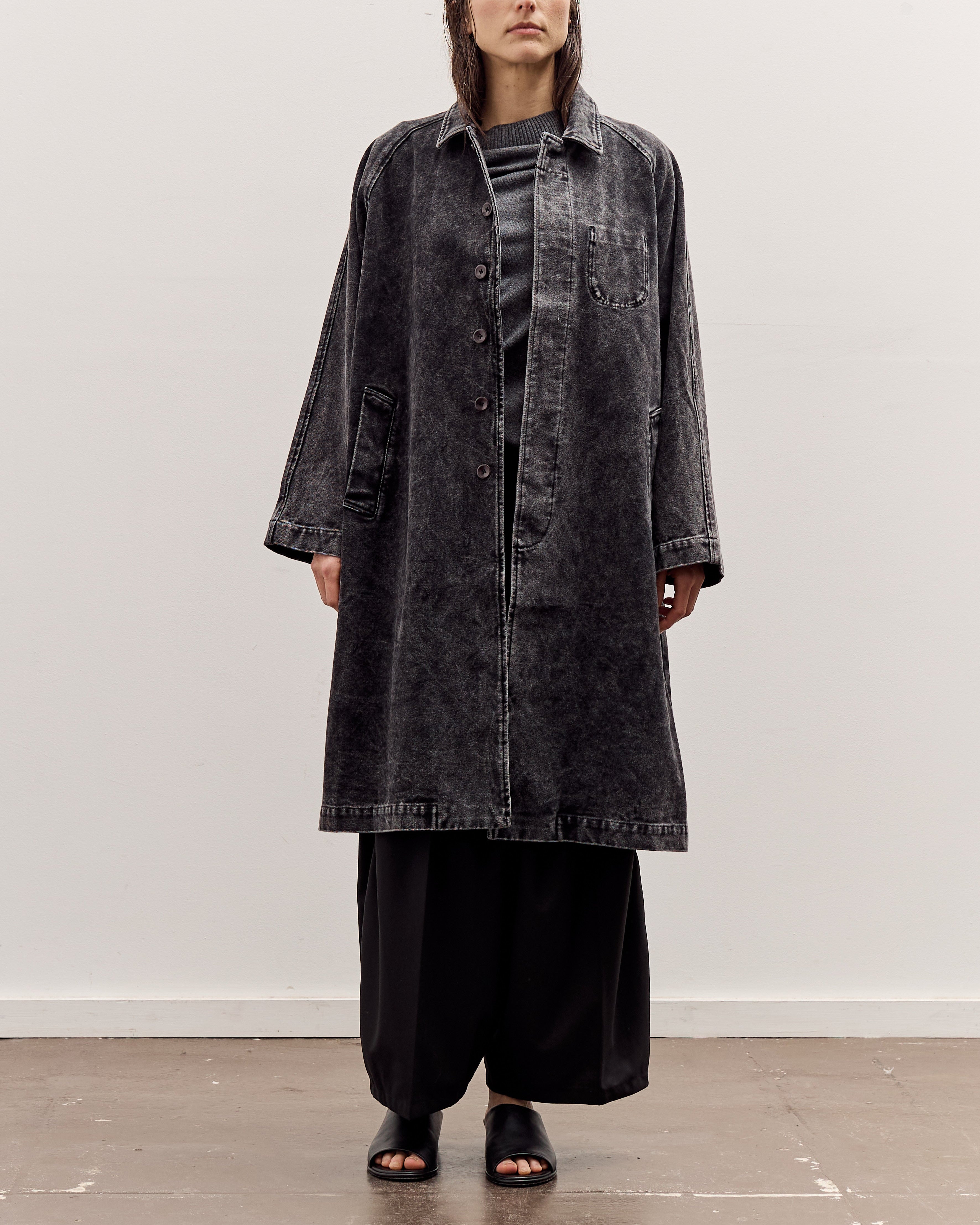 7115 by Szeki Fall Duster, Spotted Washed Black – Glasswing