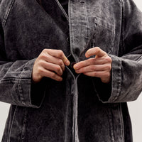 7115 by Szeki Fall Duster, Spotted Washed Black