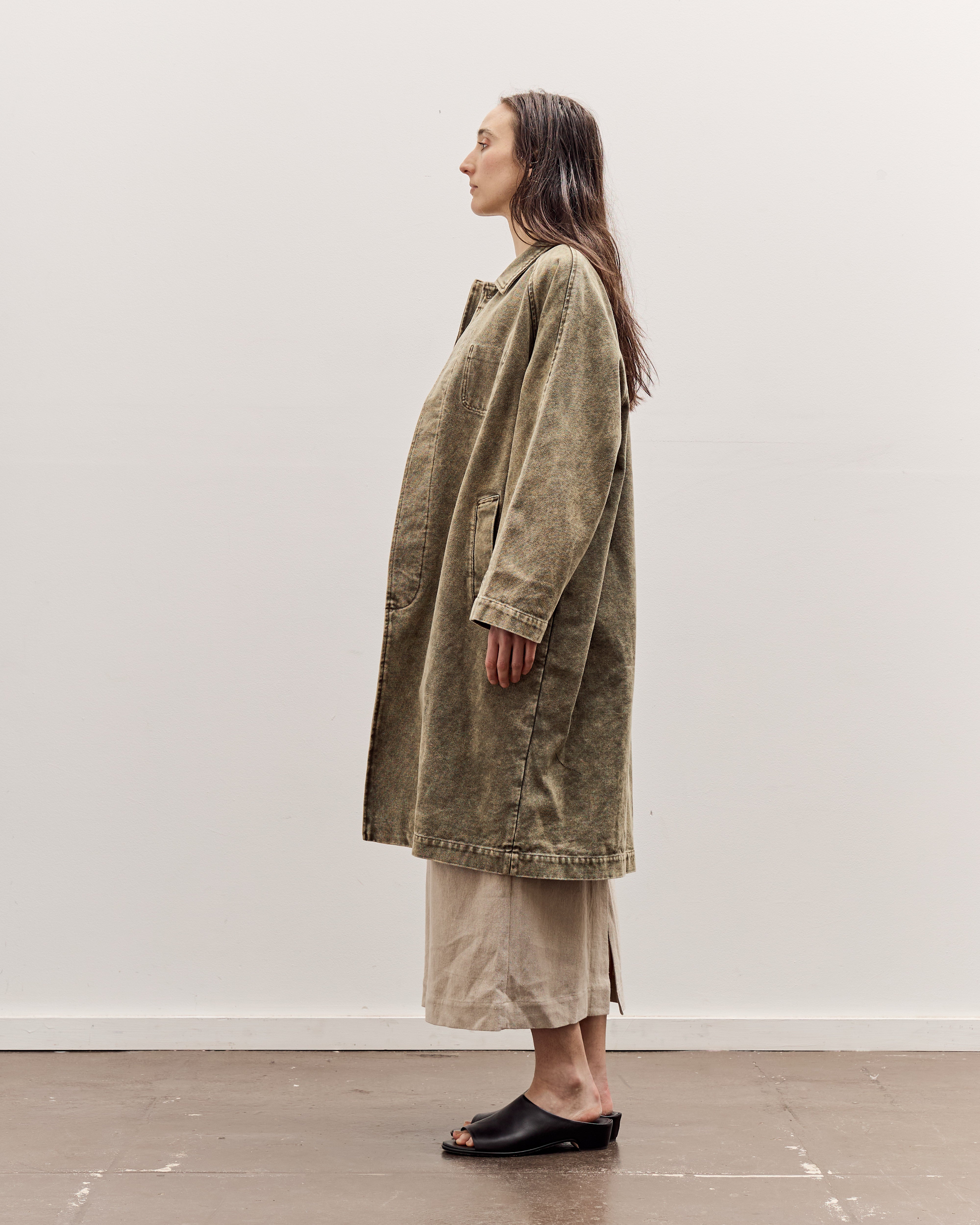 7115 by Szeki Fall Duster, Spotted Washed Olive – Glasswing