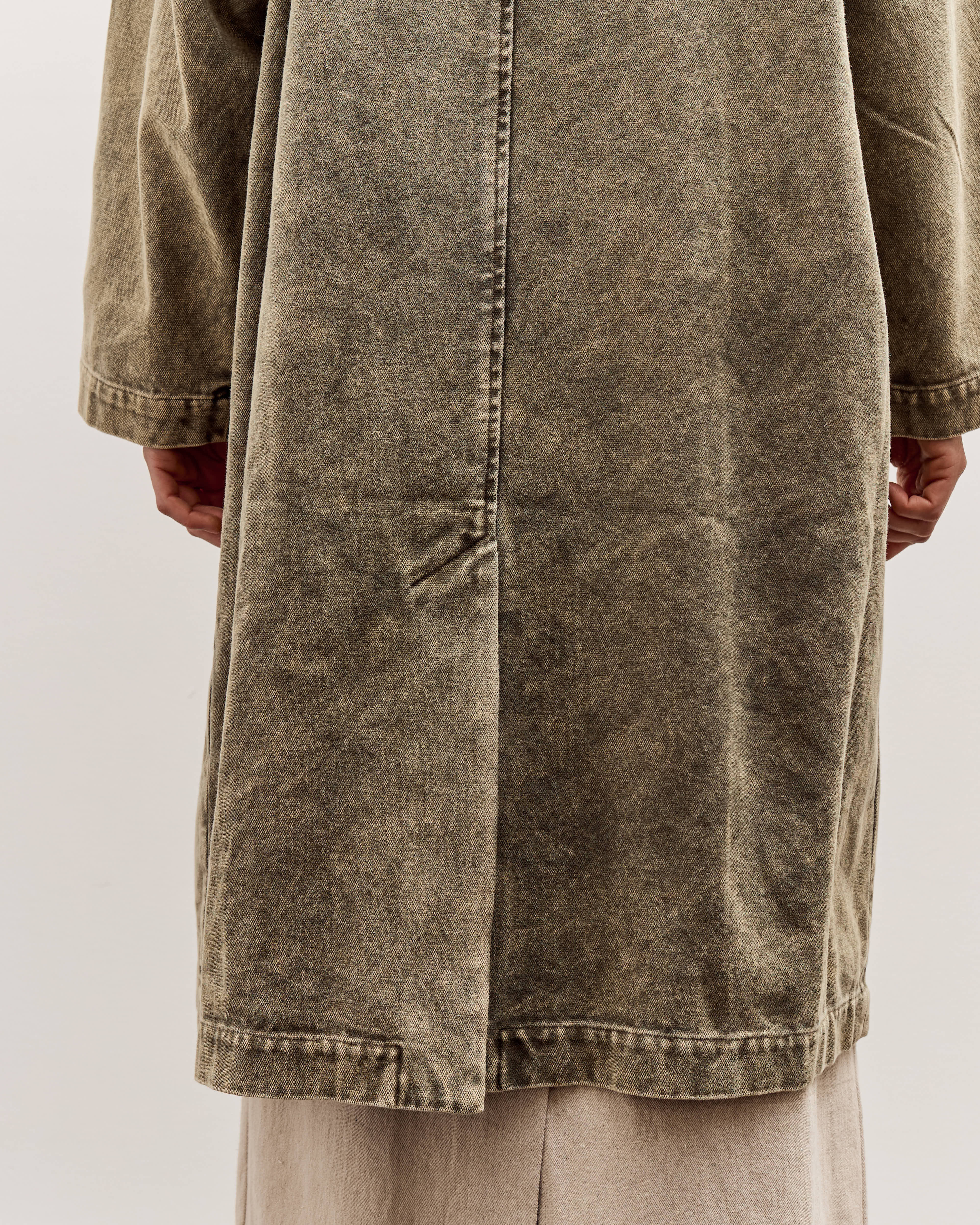 7115 by Szeki Fall Duster, Spotted Washed Olive – Glasswing