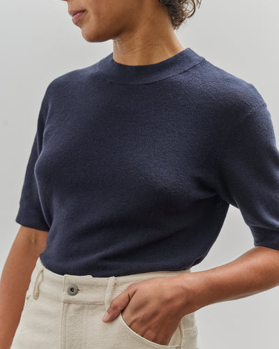 7115 by Szeki Fine Knit Crewneck, Navy