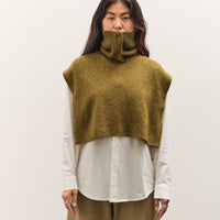 7115 by Szeki Knit Turtleneck Vest, Kelp
