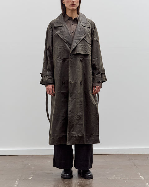 7115 by Szeki Long Rain Trench, Waxed Edition, Deep Olive – Glasswing