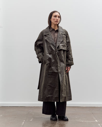 7115 by Szeki Long Rain Trench, Waxed Edition, Deep Olive