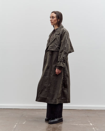 7115 by Szeki Long Rain Trench, Waxed Edition, Deep Olive