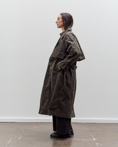 7115 by Szeki Long Rain Trench, Waxed Edition, Deep Olive