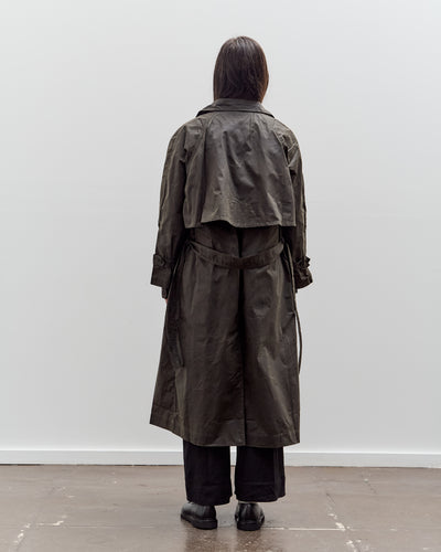 7115 by Szeki Long Rain Trench, Waxed Edition, Deep Olive
