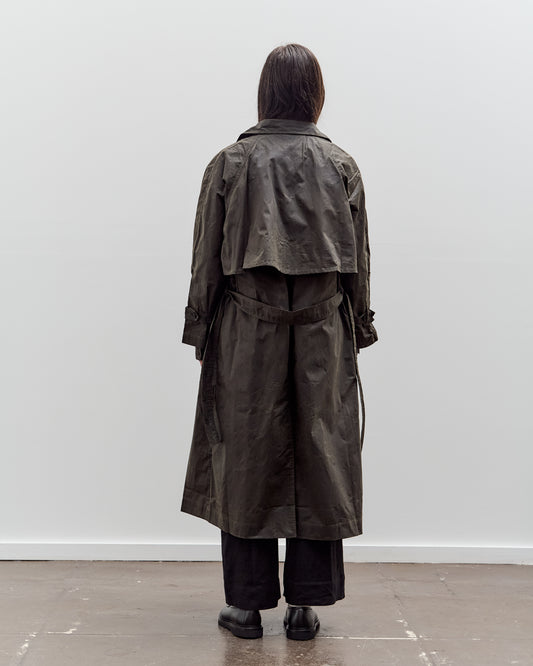 7115 by Szeki Long Rain Trench, Waxed Edition, Deep Olive