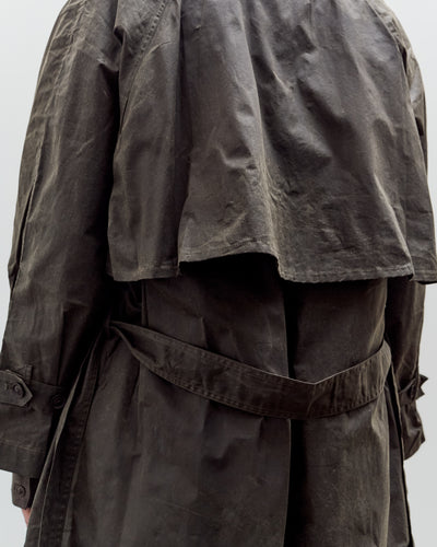 7115 by Szeki Long Rain Trench, Waxed Edition, Deep Olive