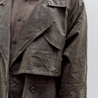 7115 by Szeki Long Rain Trench, Waxed Edition, Deep Olive