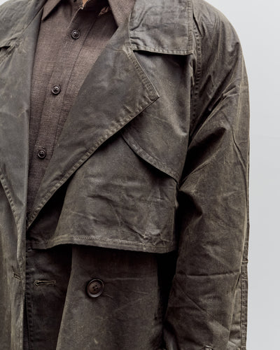 7115 by Szeki Long Rain Trench, Waxed Edition, Deep Olive