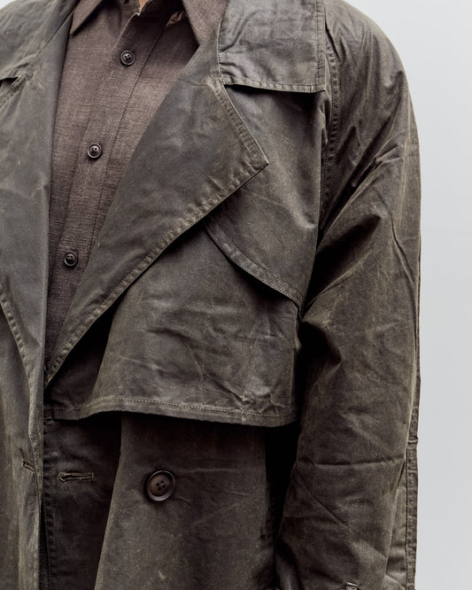 7115 by Szeki Long Rain Trench, Waxed Edition, Deep Olive