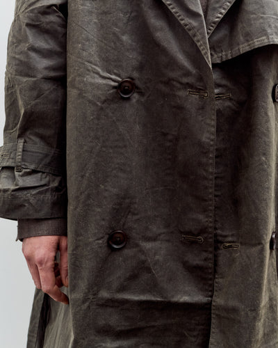 7115 by Szeki Long Rain Trench, Waxed Edition, Deep Olive