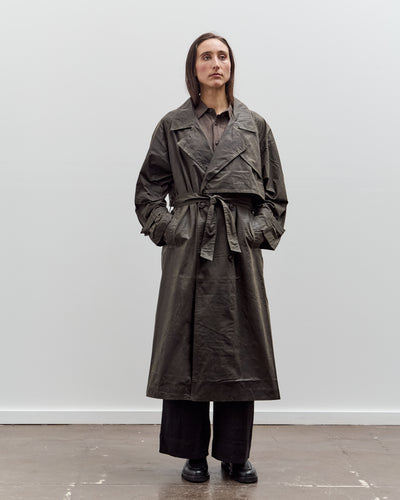 7115 by Szeki Long Rain Trench, Waxed Edition, Deep Olive