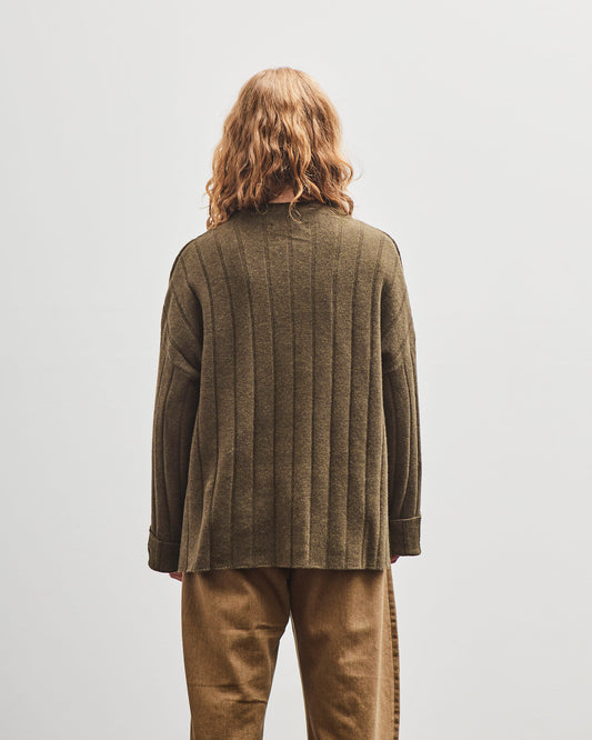 7115 by Szeki Merino Wide Ribbed Sweater, Olive