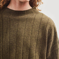 7115 by Szeki Merino Wide Ribbed Sweater, Olive