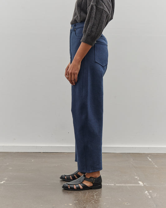 7115 by Szeki Relaxed Curved Leg Trouser, Navy